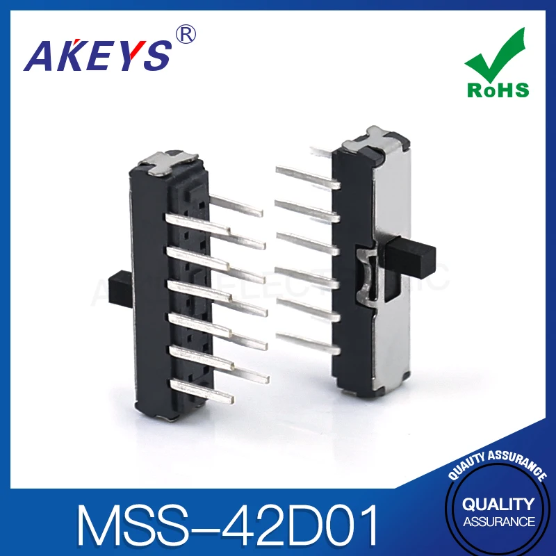 Mss-42d01 (4P2T) Mini double row 12 pin vertical plug straight toggle toy switch