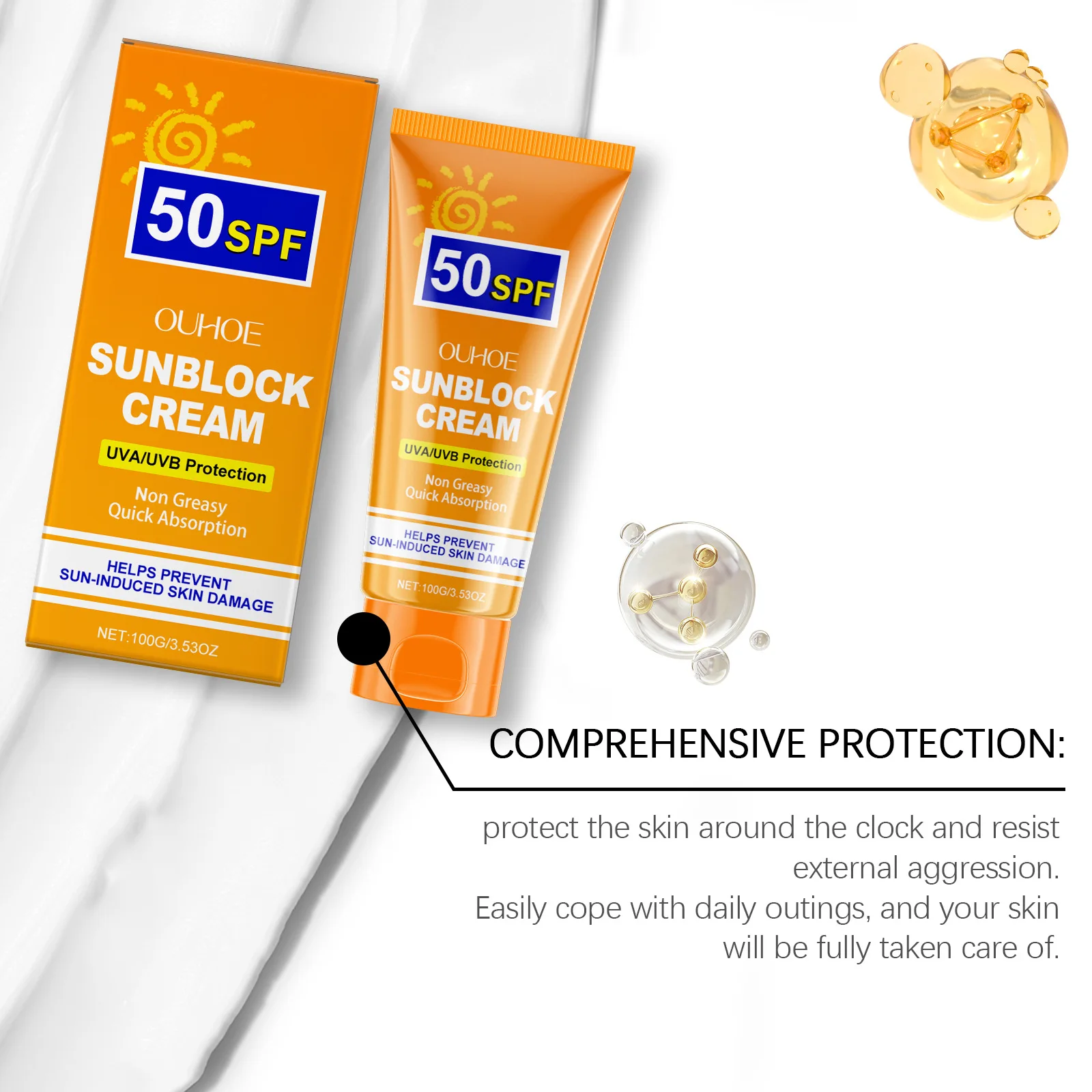 Body Sunscreen Spf50 For Women And Man Remove Dark Skin Lasting Moisturize Glowing Skin Sunblock Face Waterproof Sunscreen Cream