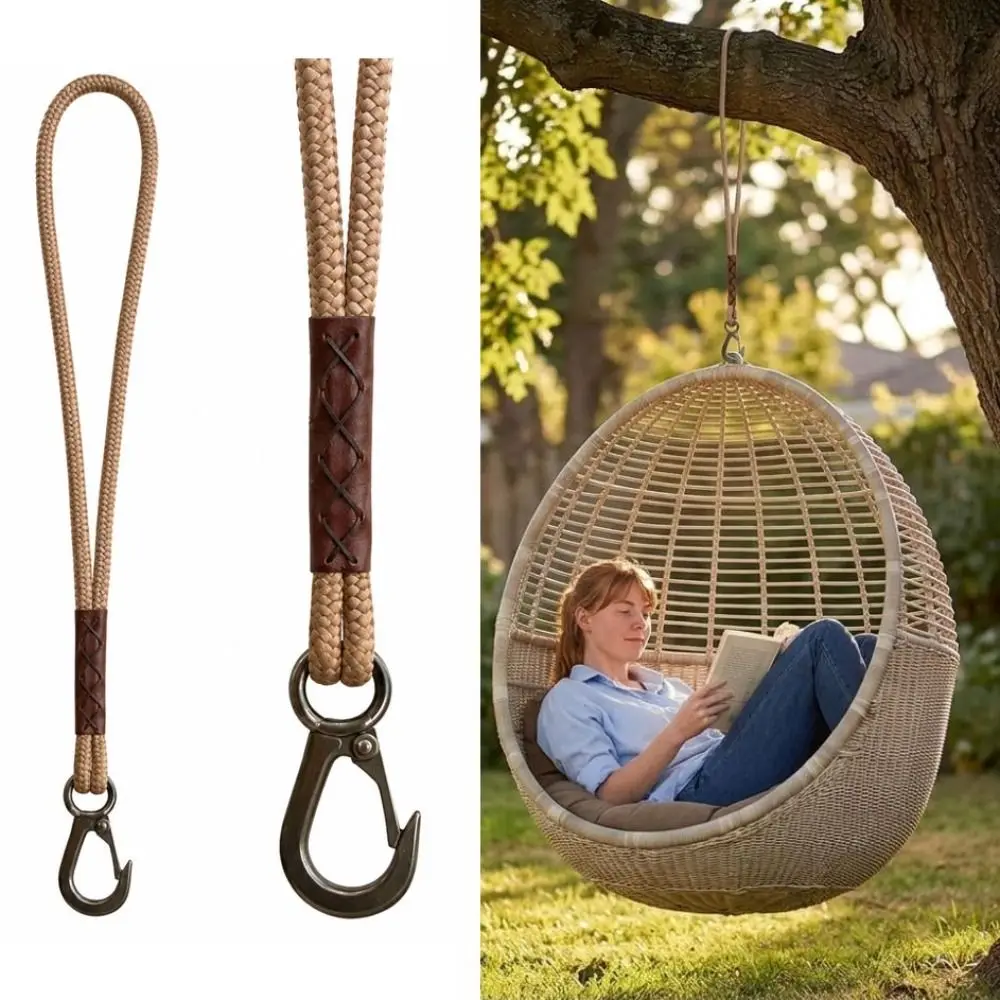 Heavy Duty Swing Suspension Rope Stainless Steel Hook 60/120cm Tie-Down Straps Easy Installation Wear-resistant