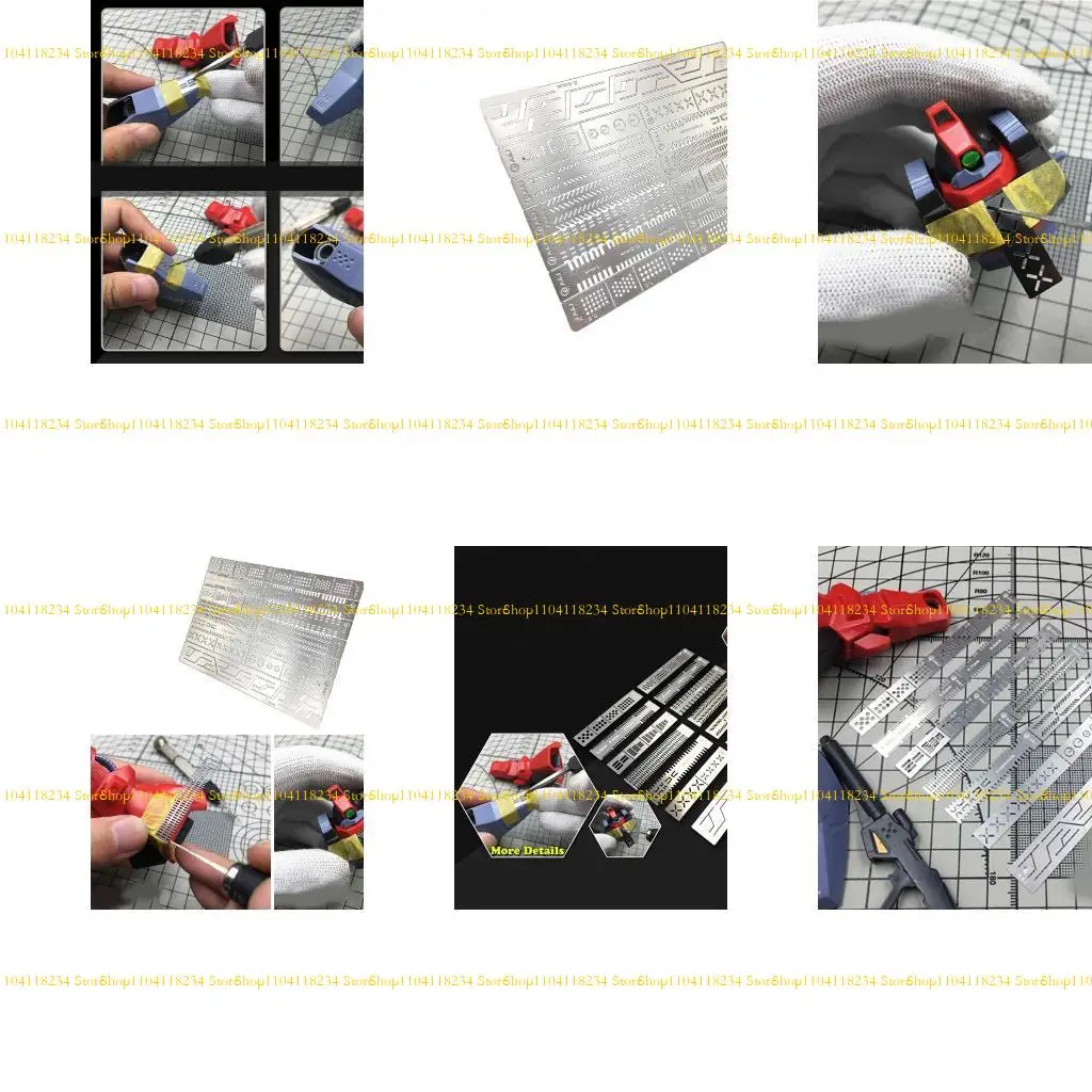 

P9FB Versatility 12 In 1 Scribes Line Templates Ruler Carving Auxiliary Ruler For Detailed Model Crafting Repairing Tool