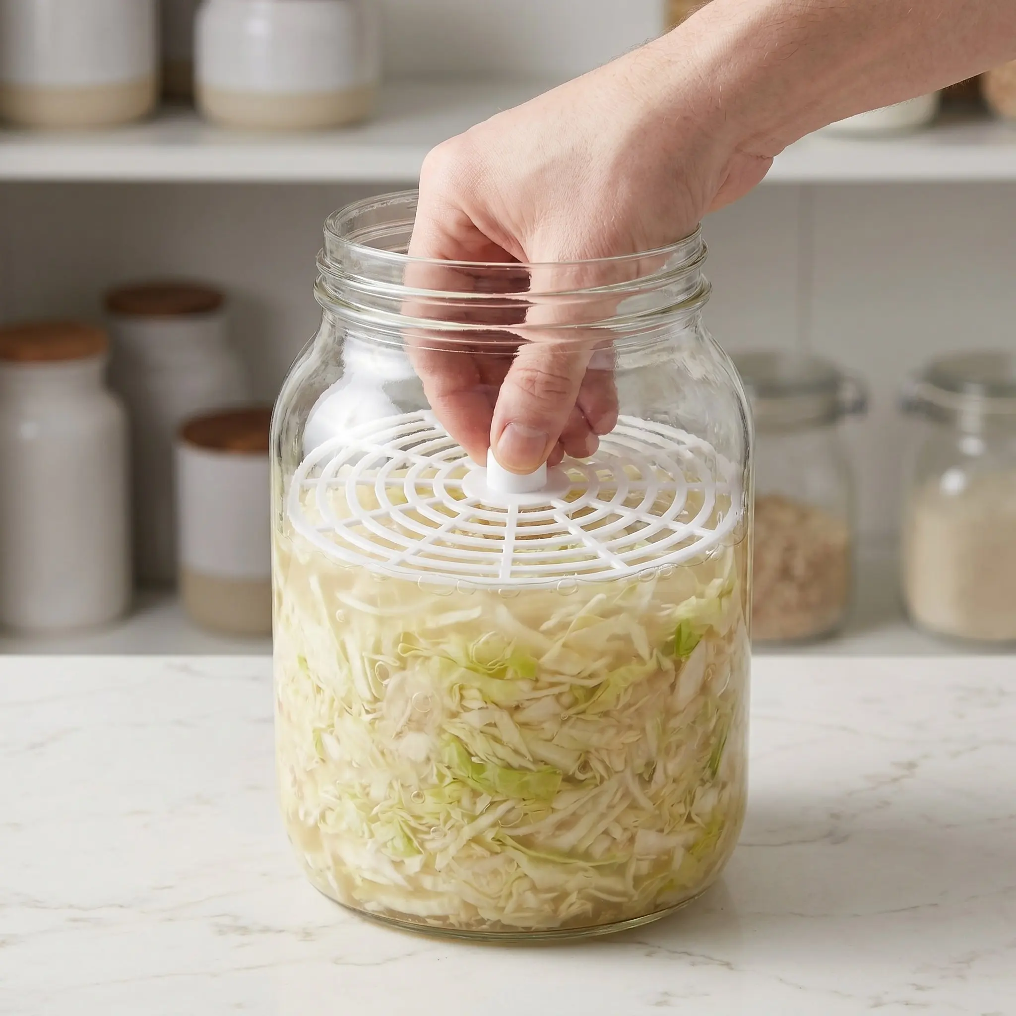 10 Pcs Vegetable Pickling Mesh Pickle Press Plate Crock Separator Pe Home Tool Fermenting Jar Net Fermentation Divider