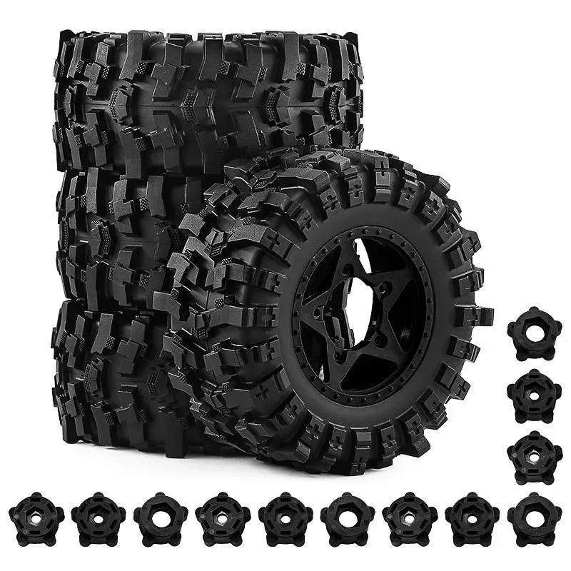 

4Pcs 109mm 1/10 Short Course Truck Tire Tyre with 12mm 14mm 17mm Wheel Hex for Trxs Slash ARRMA SENTON RC Car