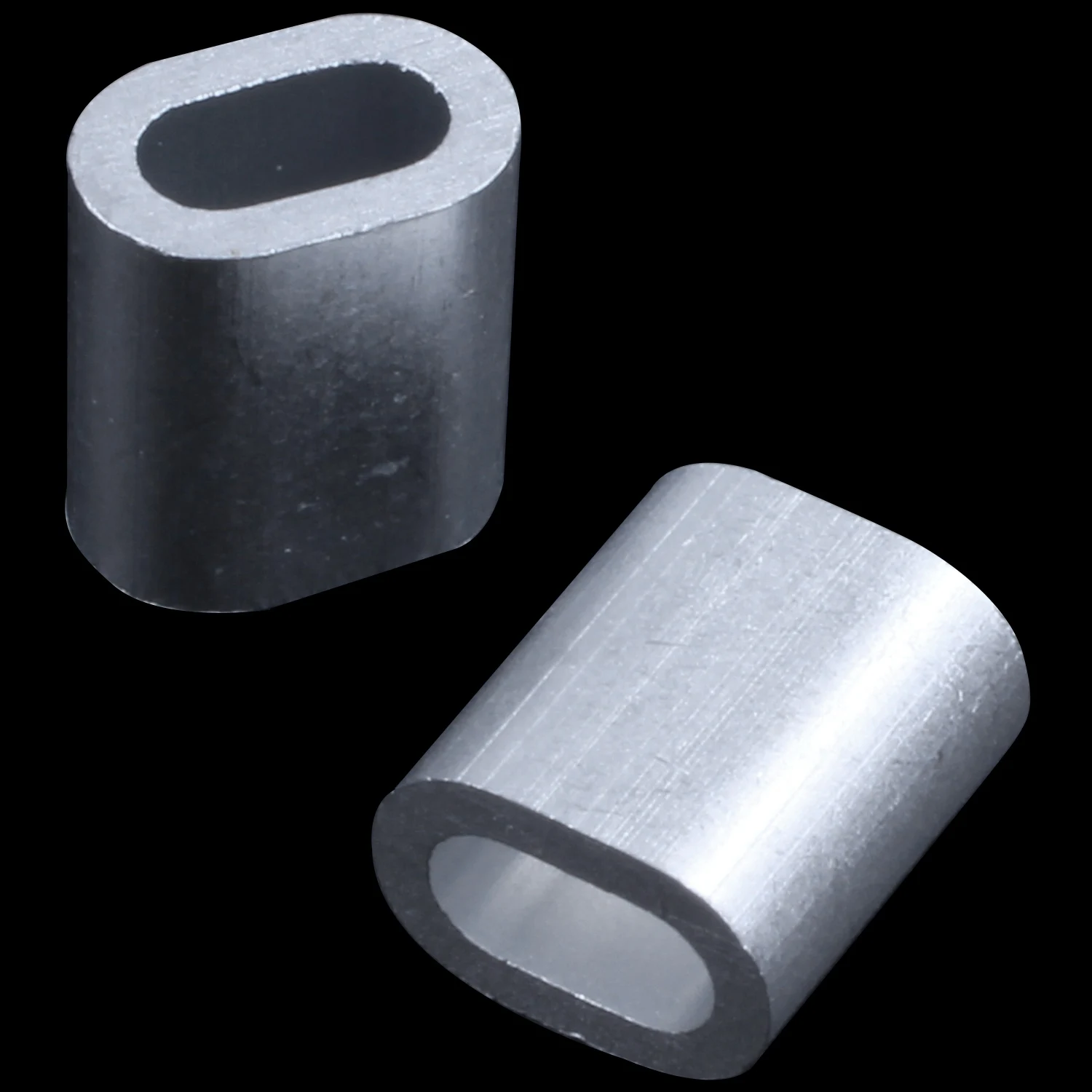 알루미늄 더블 홀 와이어 로프 클램프 클립 슬리브, 2mm, 80 개