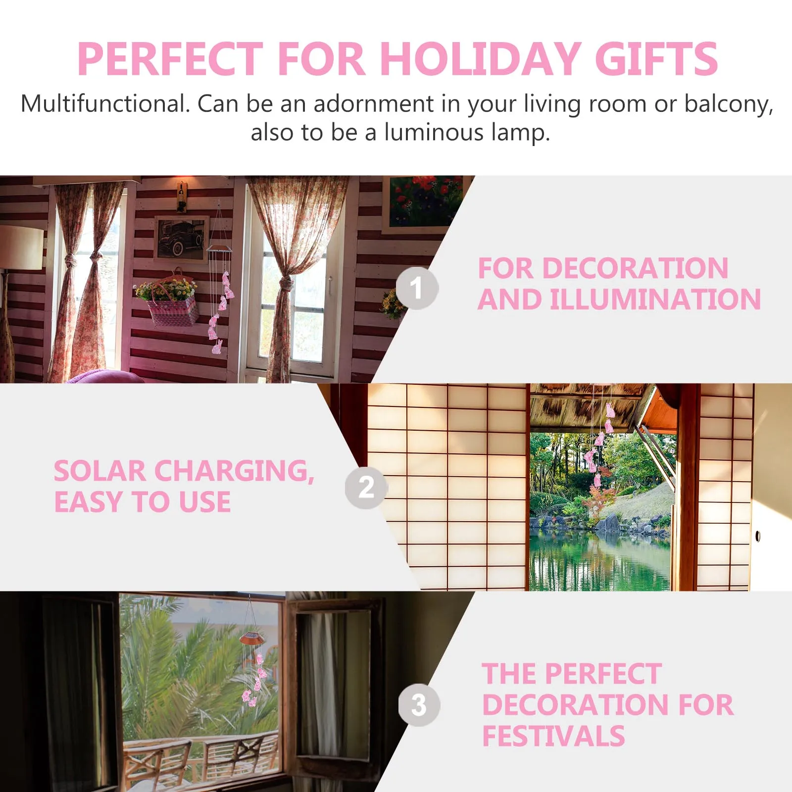 

1Pcs Solar Wind Bell Lamp Cat Shape Solar Charging Hanging Wind Chime Light Decorative Door Decor Balcony Pendant Light