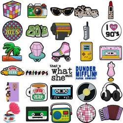 1PCS Nostalgic Series Shoe Charms Camera 80‘s Tape Lipstick Shoe Accessories Women Men Clog Buckle Decoration Tote Bag Pendant