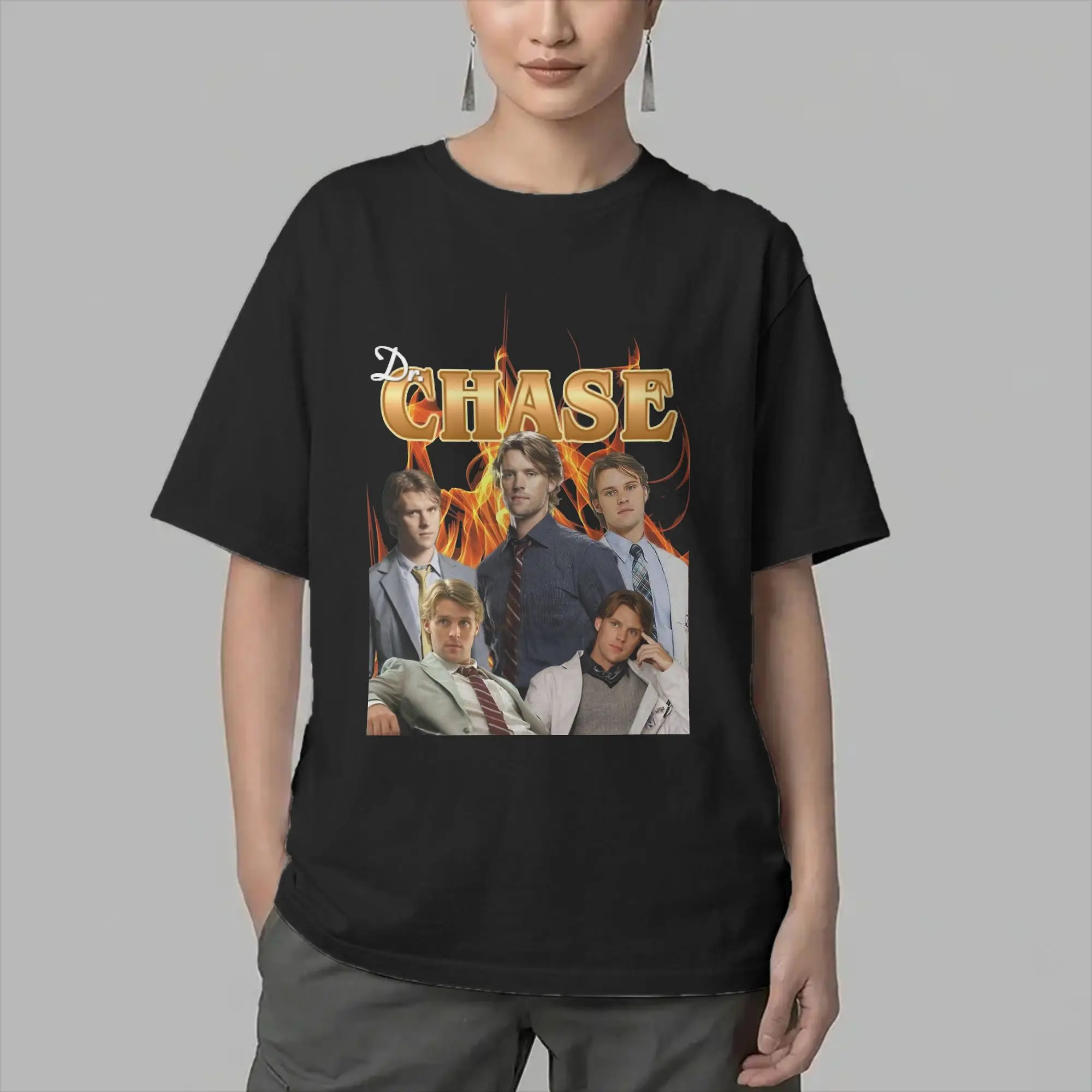 Dr. Robert Chase House MD T-Shirts Men  Leisure Cotton Tees Round Neck Short Sleeve T Shirts Unique Clothes