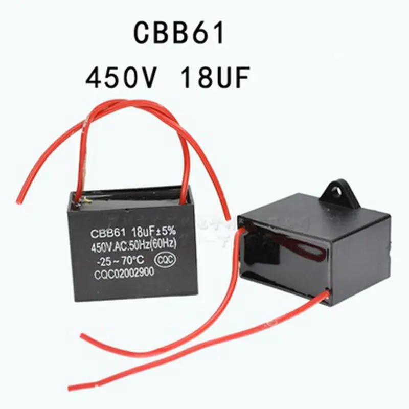 

1 шт., 450 В, 18 мкФ, 18 мкФ, Cbb61, конденсатор вентилятора запуска двигателя