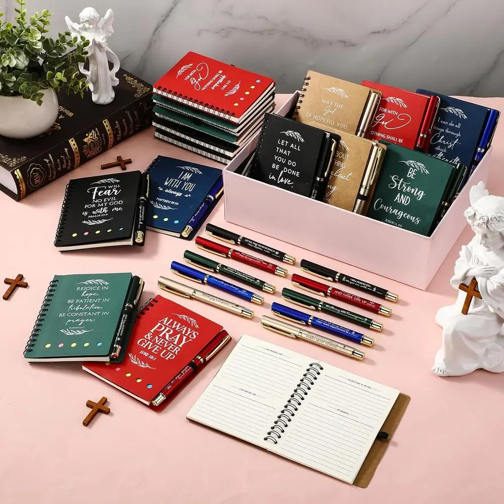 Bulk Christian Gifts: Spiral Notebooks, Sticky Notes, Ballpoint Pens, and Prayer Journals for Church Sunday School and Pastor Ap