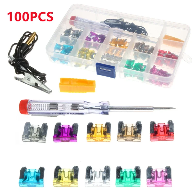 100PCS Car Fuse Blade Fuse Automatic Truck Blade Fuses Insurance Insert 2A 3A 5A 7.5A 10A 15A 20A 25A 30A 35A Auto Accessories