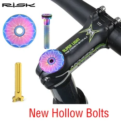 Risk Bike Parts Headset Cap Kit M6*30MM Bicycle Stem Bolts Ultralight Hollow Screw Bicycle Headset Top Cover Titanium Alloy Bolt