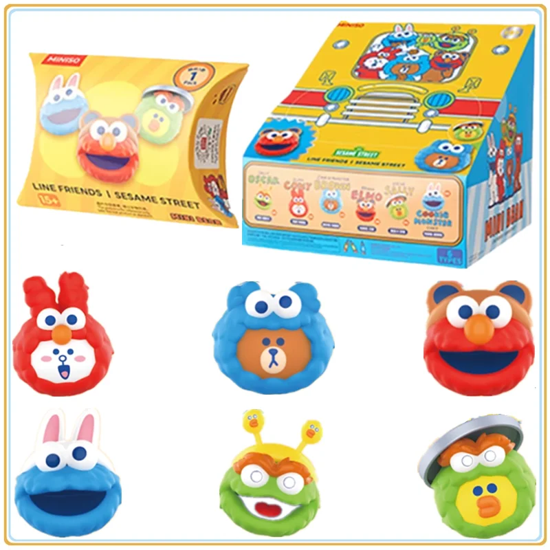 

In Stock Original MINISO SESAME STREET X LINE FRIENDS Cute Mini Blind Box Series Desktop Decoration Holiday Toys Gifts