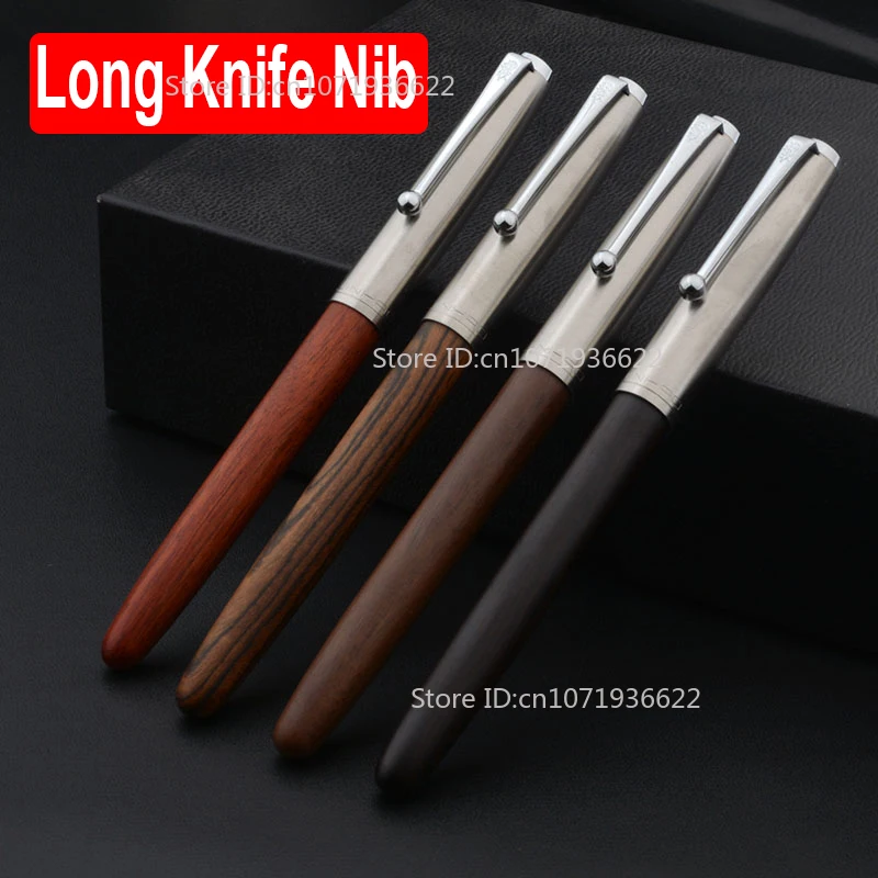 

Wingsung 4987, дерево, чрезвычайно толстая, ручная шлифовка, полированная толстая перьевая ручка, наконечник 1,0 мм, длинный нож, ручка для делового письма