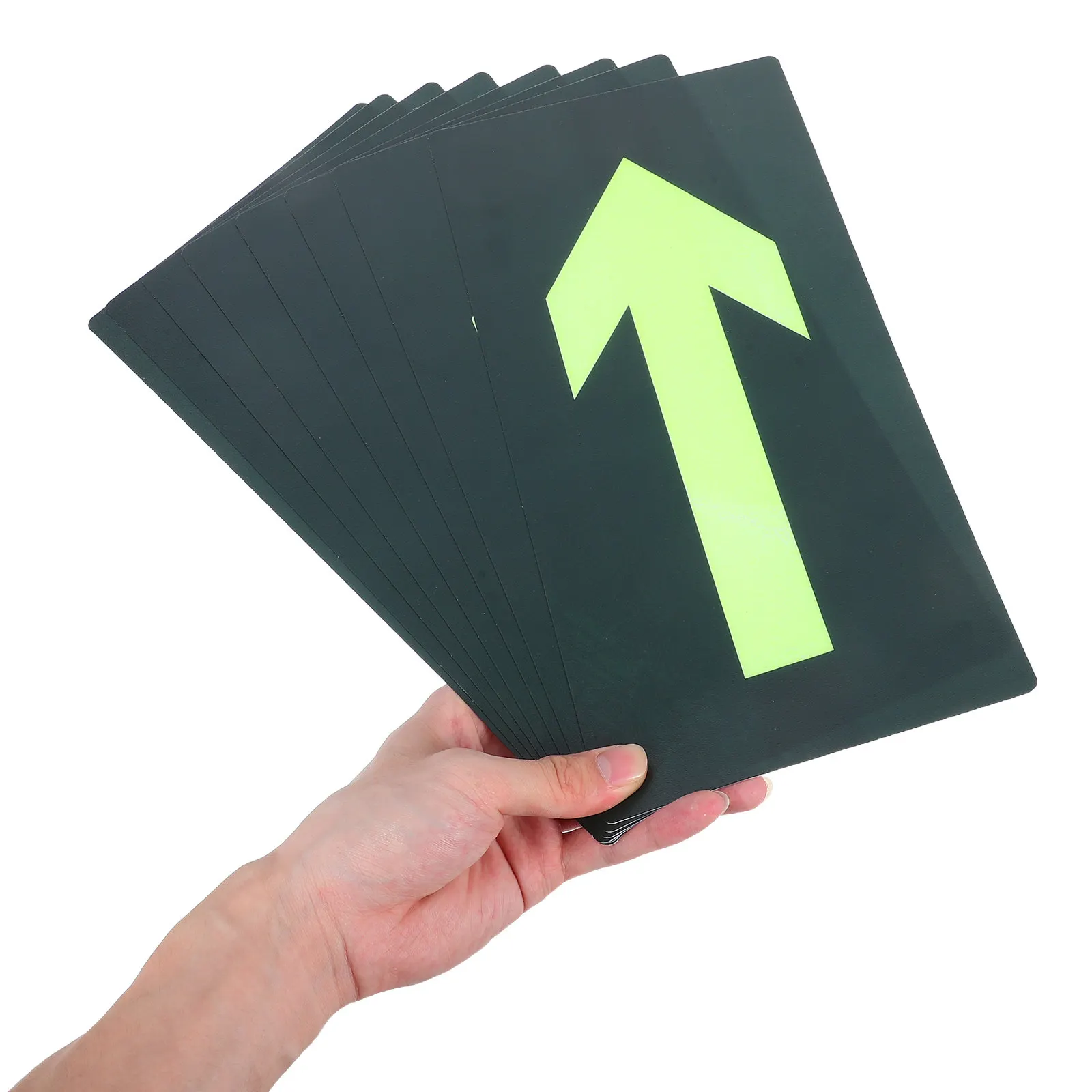 

8Pcs Exit Arrow Stickers Glow in The Dark Waterproof Self Adhesive Emergency Safety Fire Evacuation Signs for Public Spaces