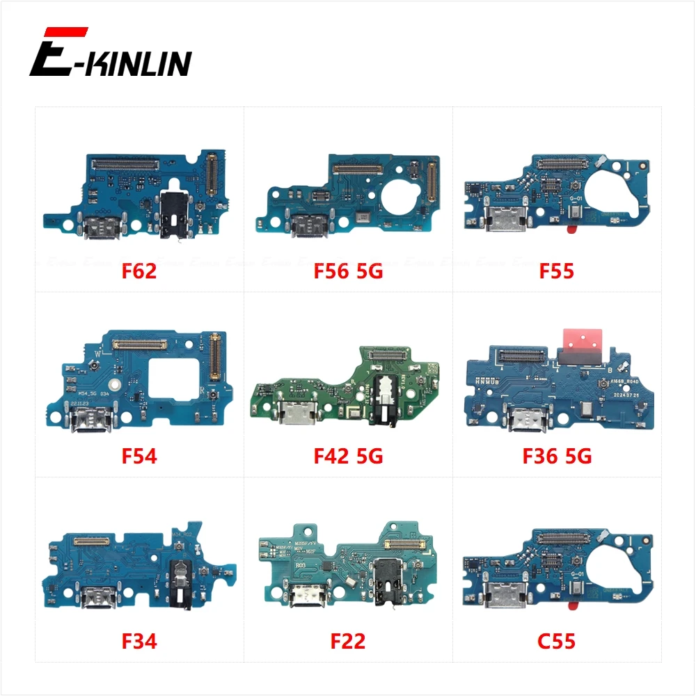 USB Fast Charger Charging Connector Port Board Flex Cable For Samsung Galaxy F62 F56 5G F55 F54 F42 F36 F34 F22 C55 Repair Parts