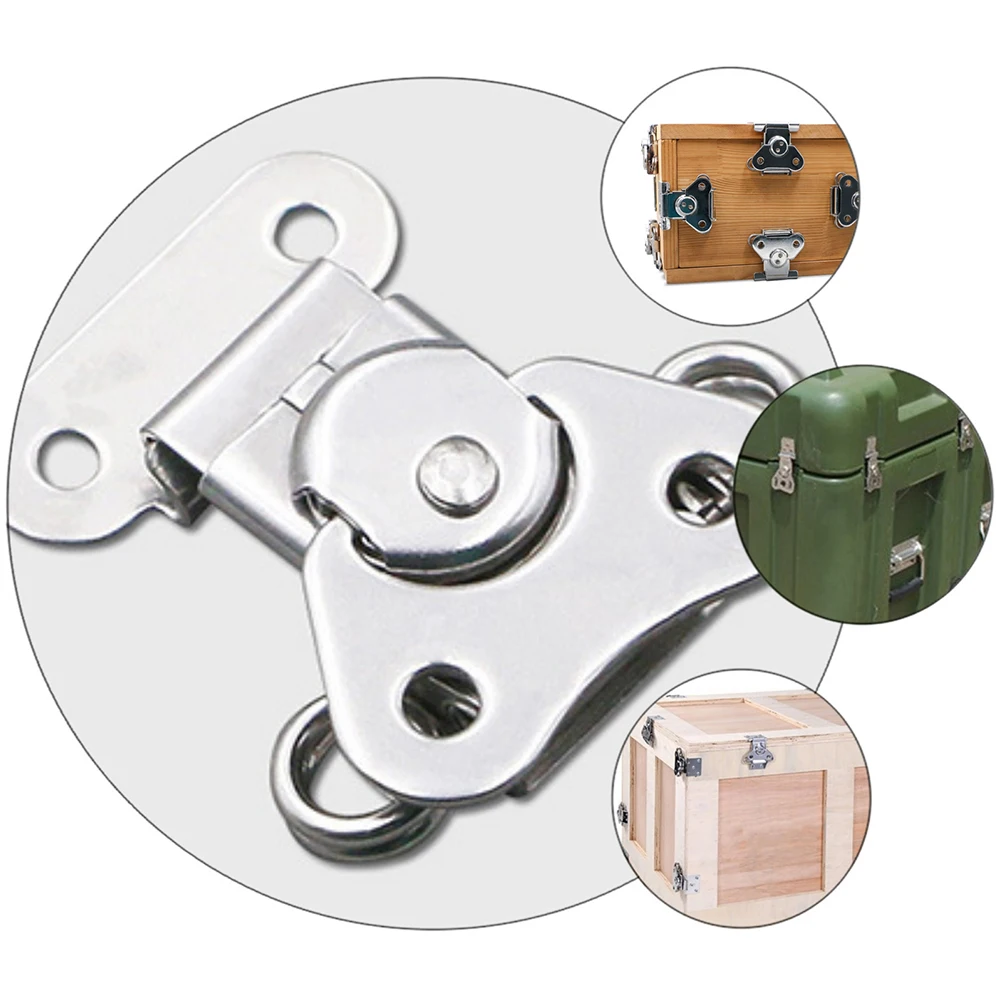 

4pcs Stainless Steel Butterfly Buckle Latches for Wooden Boxes Packaging Spring Loaded Easy Installation