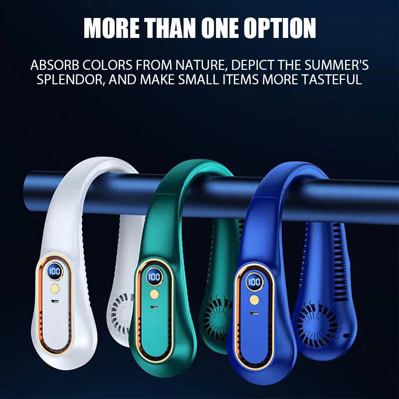 Xiaomi Neck Fan Digital Display Power ventilador Bladeless Neckband Fan Portable Mini Air Cooler USB Rechargeable Electric Fans