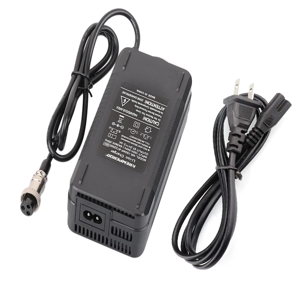 67.2V 2A Charger for 59.2V 60V 16S Li-ion Battery, Mini Wheel Health Care Power Supply with 3-Prong Inline Female Connector