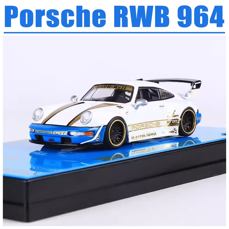 Originalmodell 1/64 Porsche RWB 964 Legierung Spielzeug Kraftfahrzeug Druckguss Metallmodell