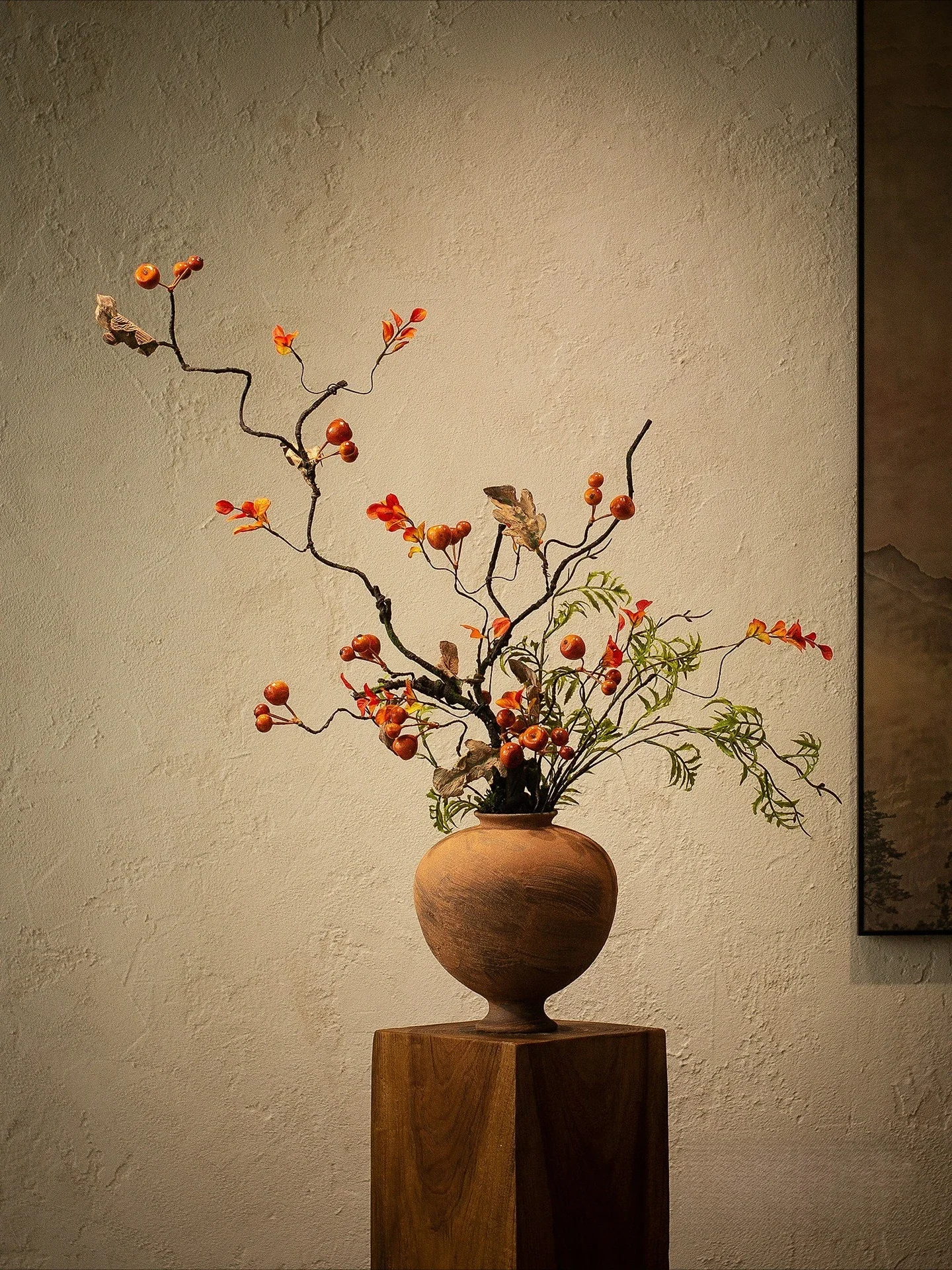 New Chinese-style wabi-sabi wind ceramic vase dead branch zen pottery B & B hotel retro entrance decoration