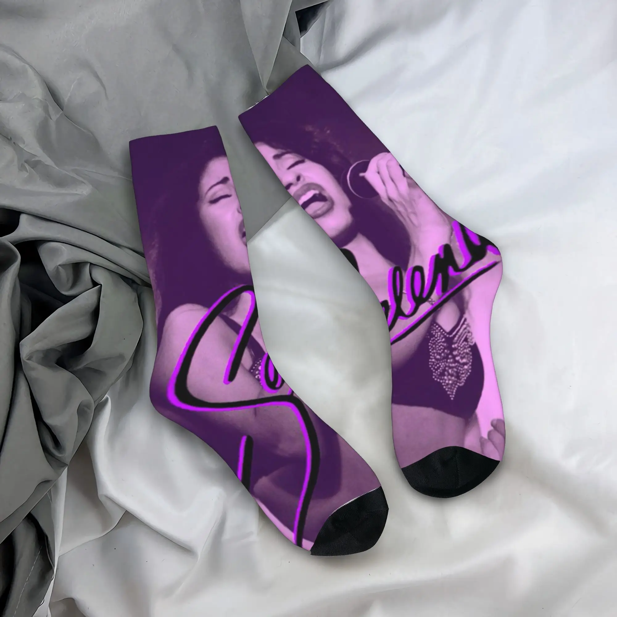 

Носки Singer Selena Gomez I Said I Love You First Stockings Нескользящие мягкие носки Зимний дизайн для отдыха Спортивные носки для бега