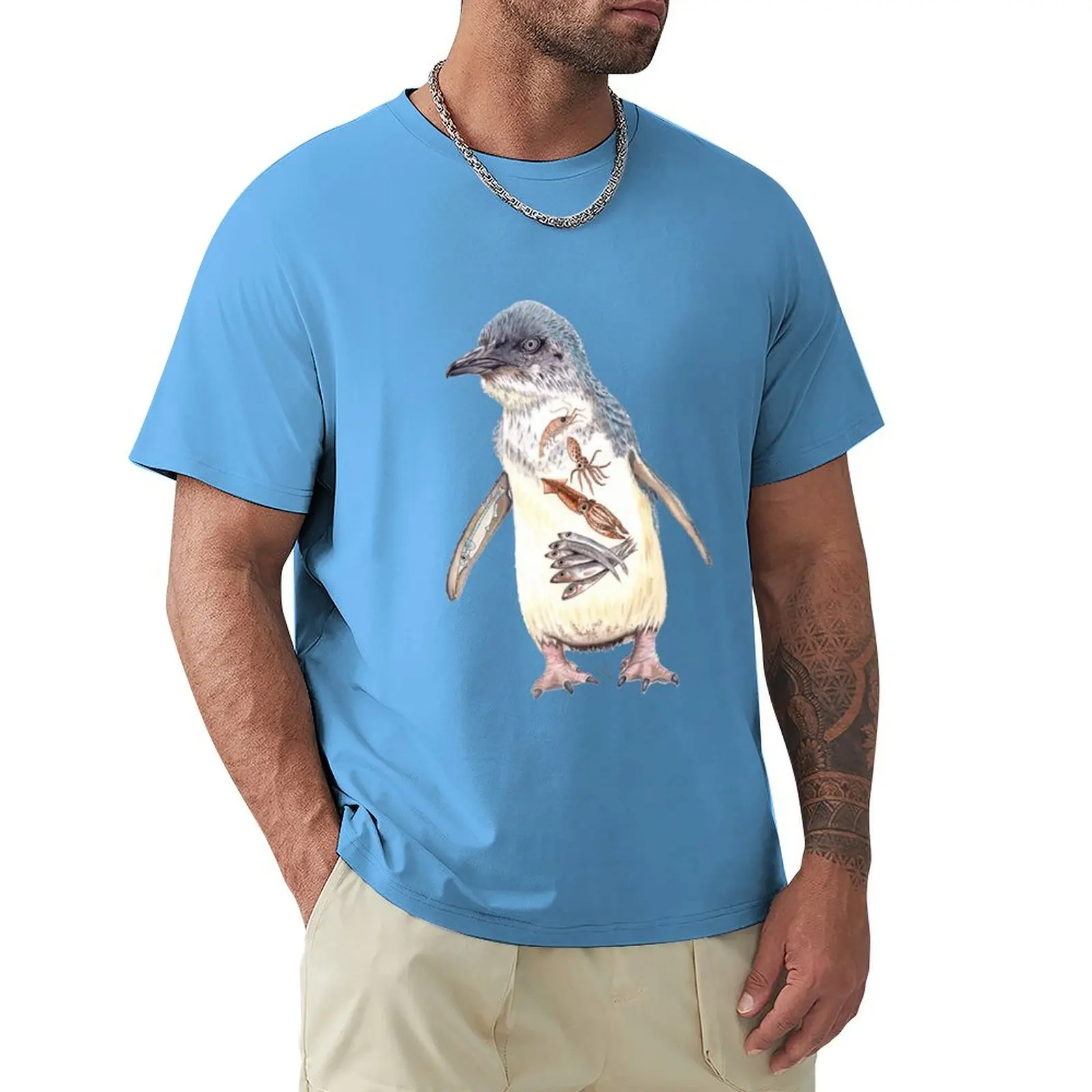 

Fairy Penguin T-Shirt tops aesthetic clothes oversized Blouse mens graphic t-shirts anime