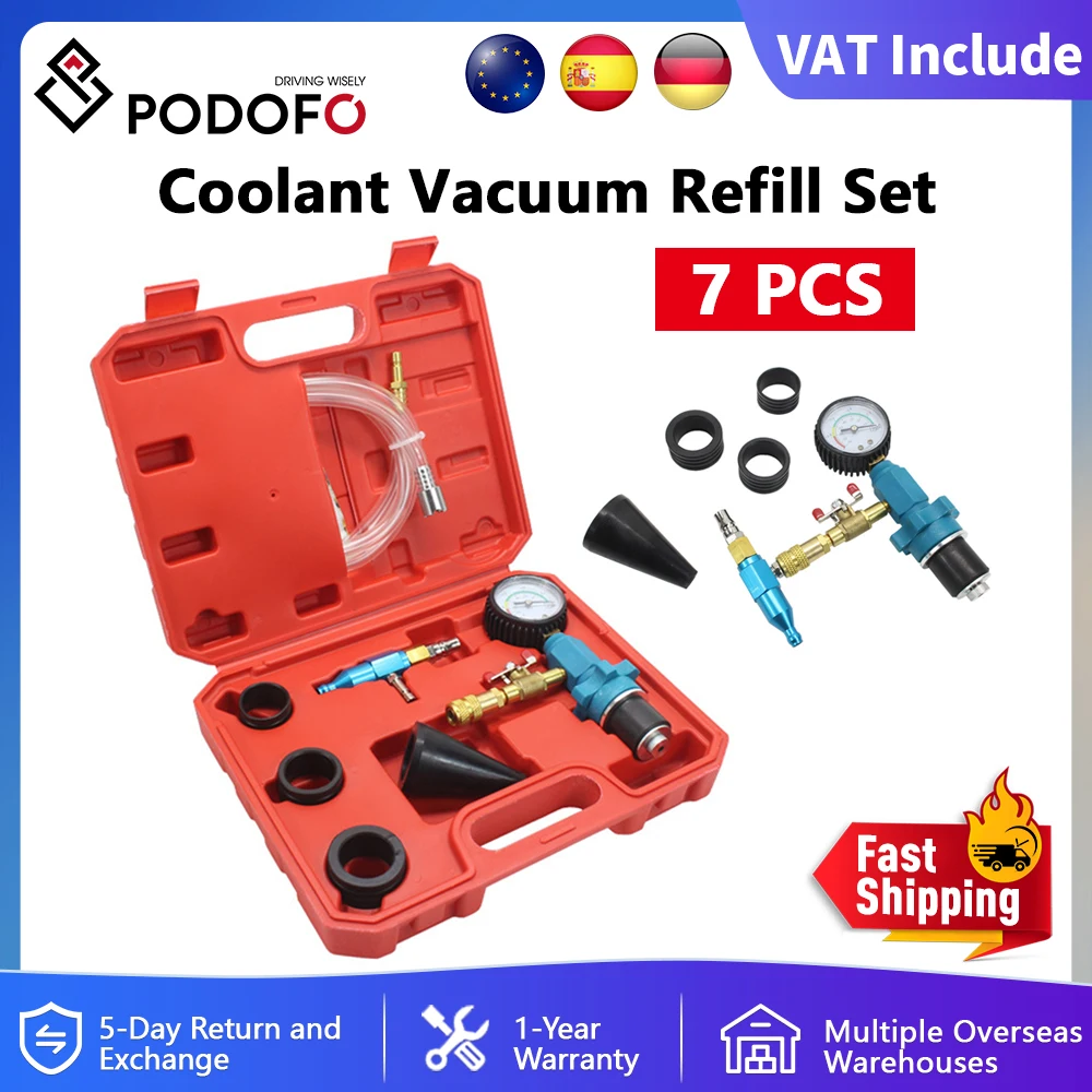 Podofo Strumento universale per la sostituzione dell'antigelo per auto di tipo sottovuoto Sistema di raffreddamento del motore Strumento di ricarica del liquido di raffreddamento per spurgo del vuoto