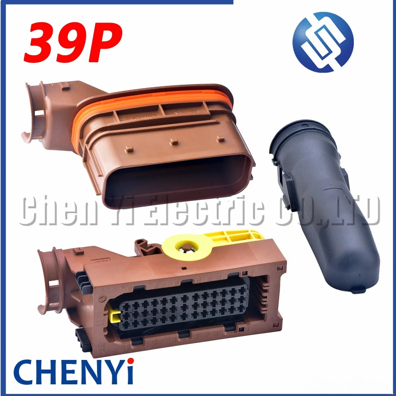 Brown 39 Pin Auto computer board ECU DCU Connector Socket Plug 6-1718323-1 6-1718325-1 1718327-1 6-1718321-3 With Pins Cover
