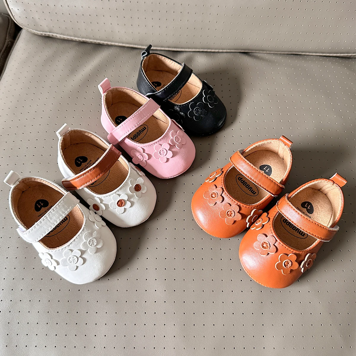 

Baby Casual Shoes Infant Toddler Bowknot Non-slip Rubber Soft-Sole Flat PU First Walker Newborn Bow Decor Mary Janes