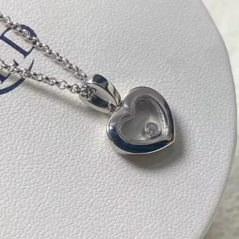 925 Classic Necklace Joyful Jumping Stone Exquisite Heart Pendant Women's Set Exquisite Gift