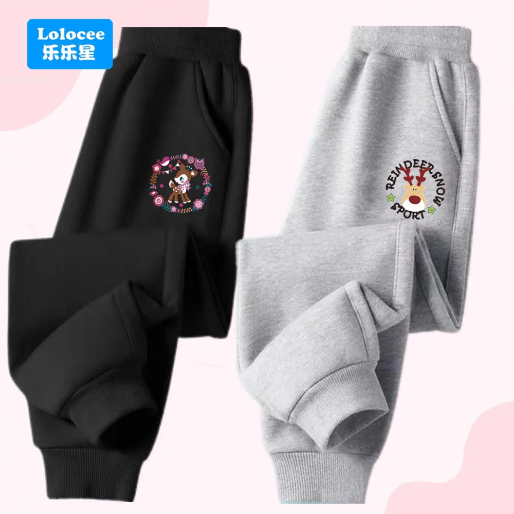 Kinder Jogginghose Weihnachten Rentier Gedruckt Mädchen Casual Hosen Dünne Elastische Taille kinder Hosen für Frühling Herbst SDLX1