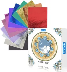 12 Colors Gold Leaf Sheets 120 Pcs per Pack for DIY Art Decoration Nail Art Handicrafts Bronzing Furniture Painting Resin Craft
