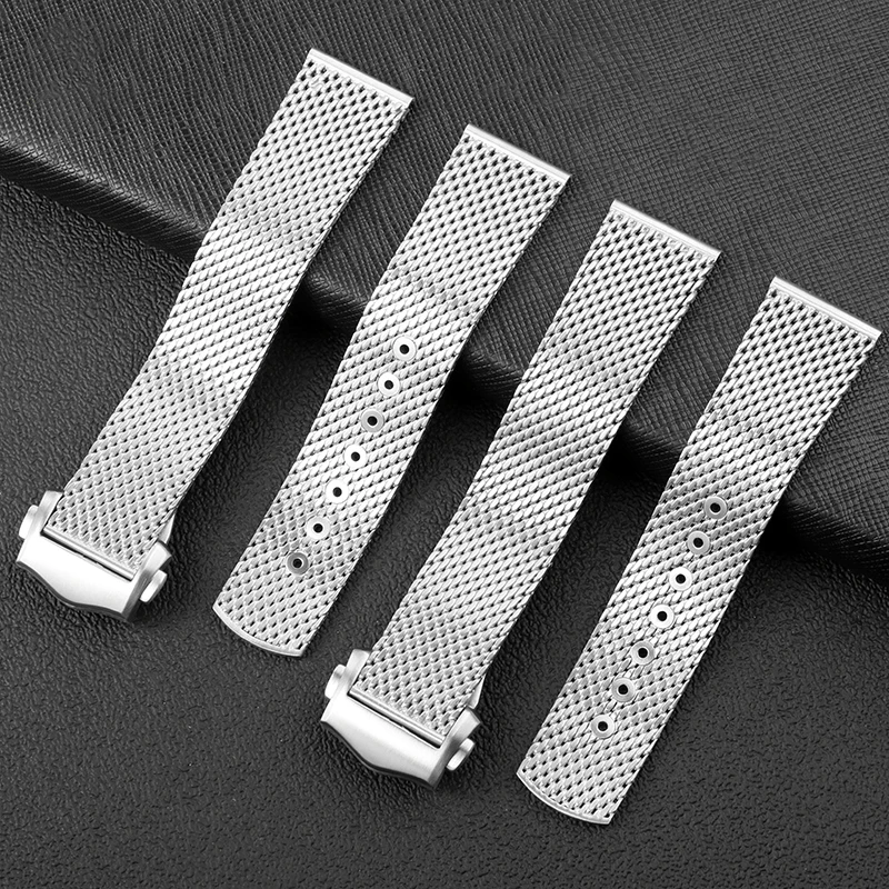 For Omega Seamaster 300 strap 20mm 007 Milan steel strap Speedmaster AT150 metal strap Bumblebee upgraded folding buckle bracele