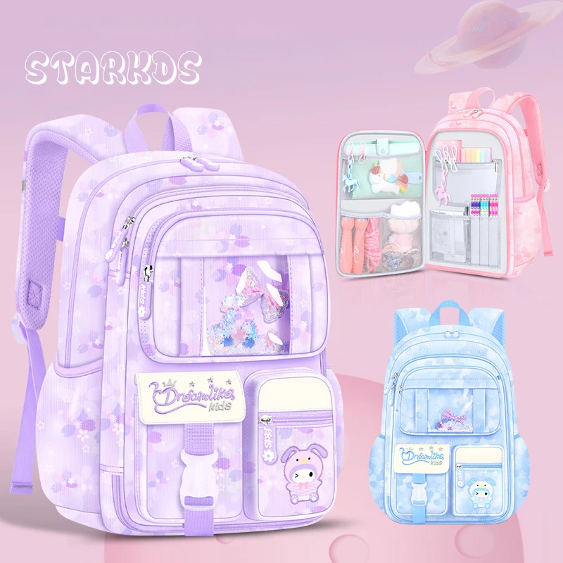 

Princess Pink Purple School Bags For Junior Girls Orthopaedics Comfy Backpacks Kids Primary Schoolbag Large Capacity Waterproof