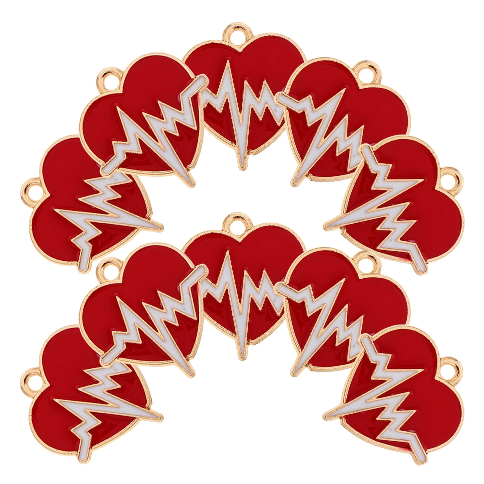 

10Pcs Heartbeat Electrocardiogram Alloy Charms Pendants for Jewelry Making DIY Necklace Bracelet Accessories Halloween Charms
