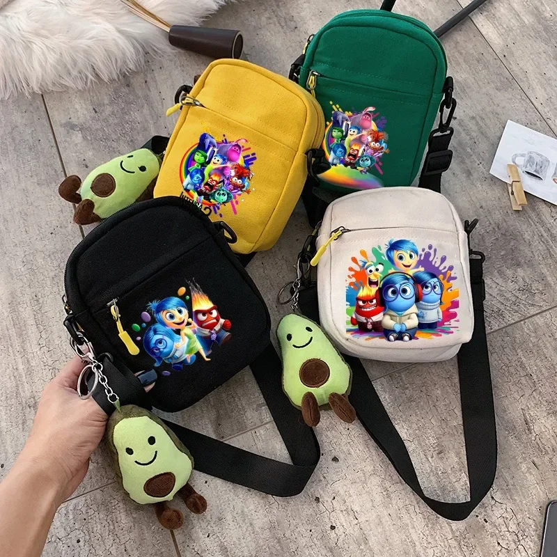 Inside Out 2 Crossbody Bags Women Anger Joy Cute Satchel Cartoon Anime Graphic Print Portable Large Capacity Bag Birthday Gifts