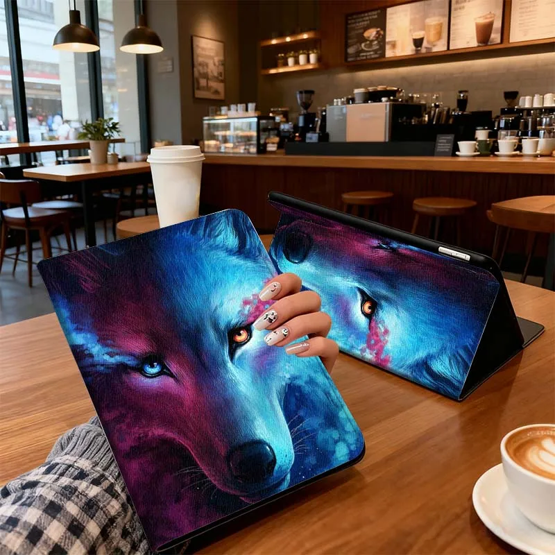 

Cool Wolf Dark Pattern Tablet Case For Huawei Honor Pad 5 10 GT2 GT X9 X9a V9 X8a 9 V8 MagicPad 3 13 Foldable