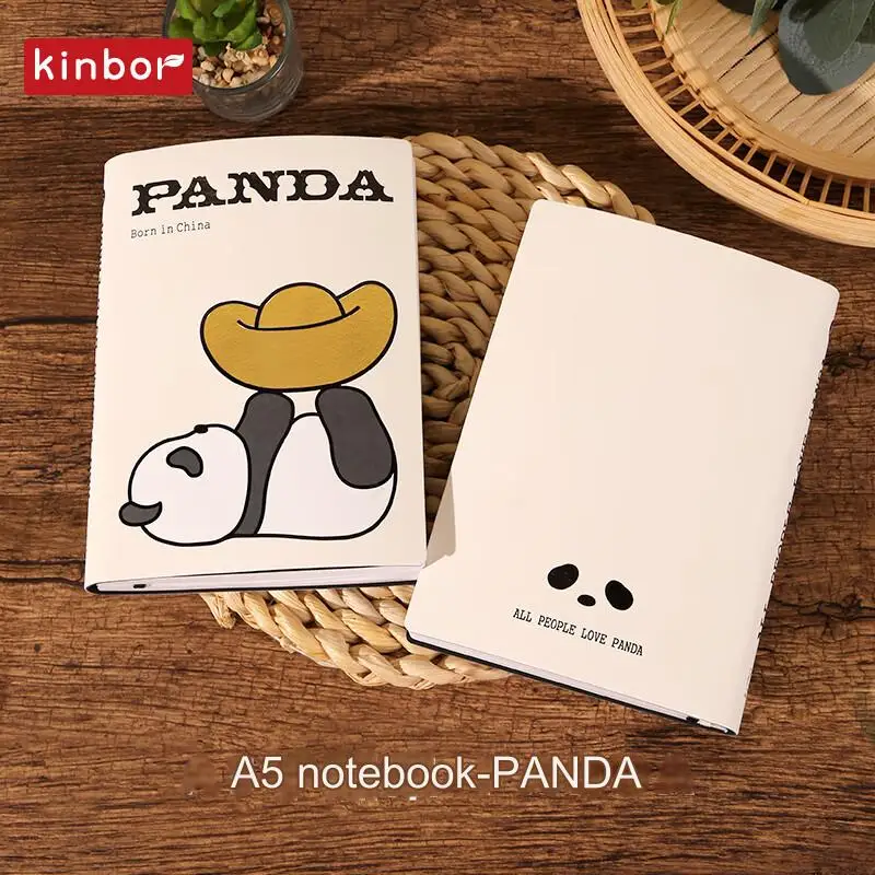 Imagem -05 - Kinbor Journal Diário Notebook Planejador Semanal 88 128 144 Folhas Auto-preenchido Panda Bonito Gato Grãos de Café Programar Plano de Gravação