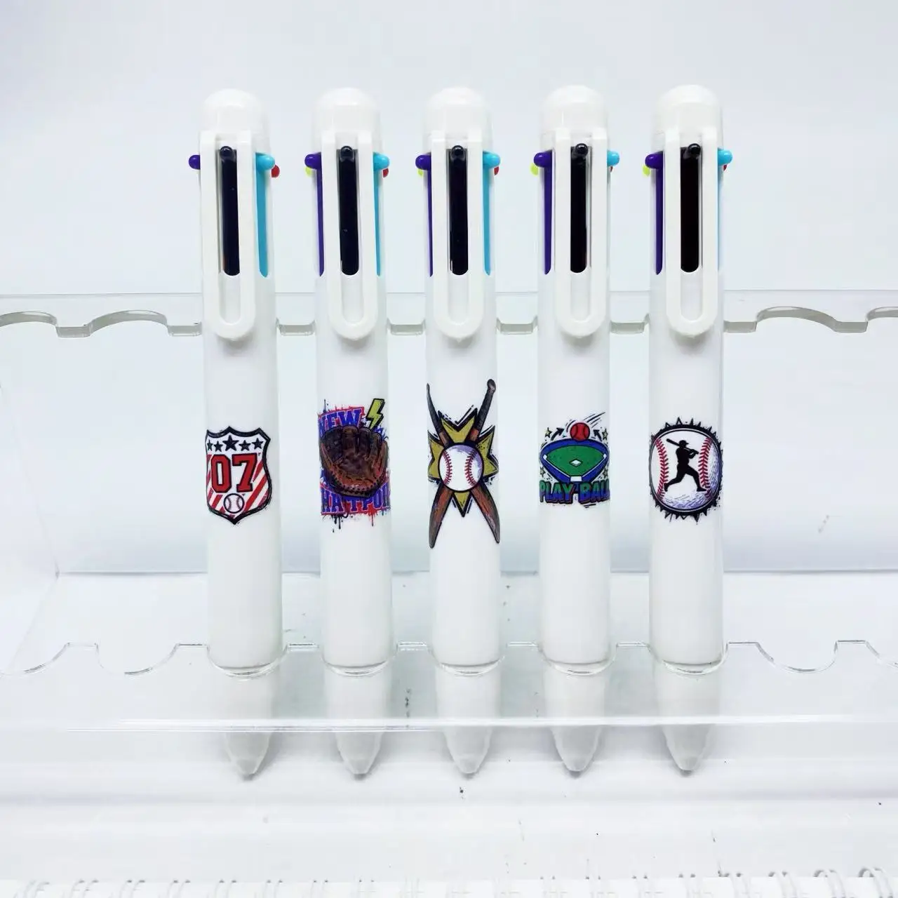 

5 шт./10 шт., белый набор бейсбольных граффити, шестицветные шариковые ручки, маркеры, подарочные ручки, студенческие маркеры