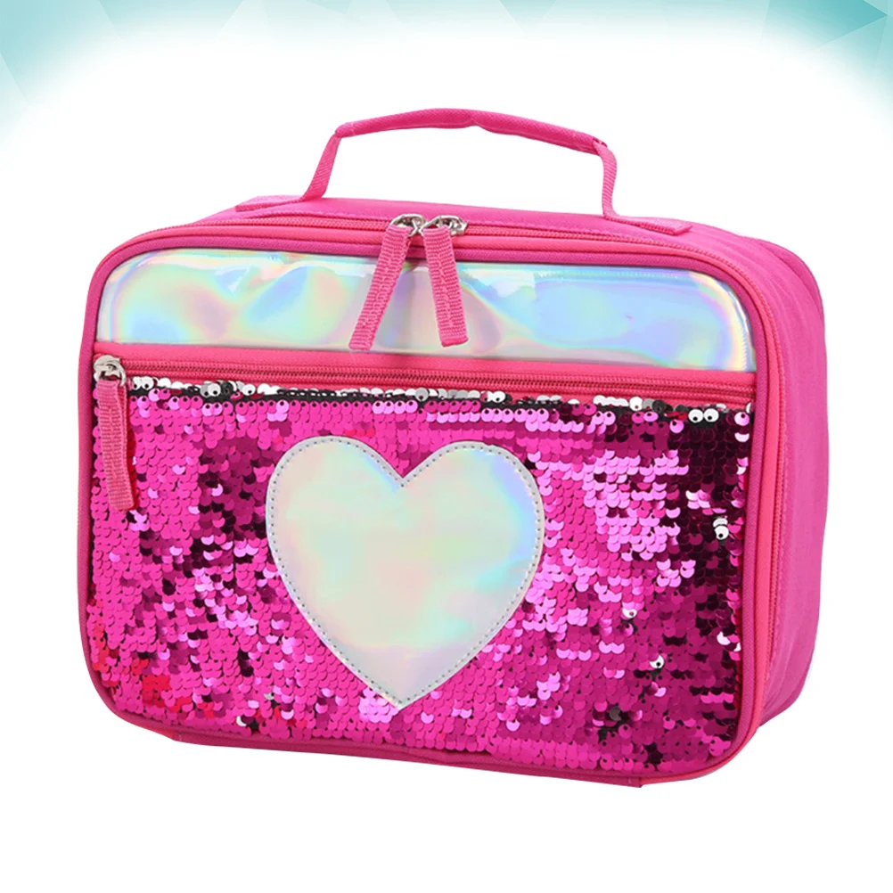 معزول حقيبة الغداء الأحمر المحمولة الحرارية الغذاء الناقل للعمل نزهة الشاطئ في الهواء الطلق وجبة تخزين قابلة لإعادة الاستخدام حقيبة للحفاظ على البرودة الألومنيوم #6