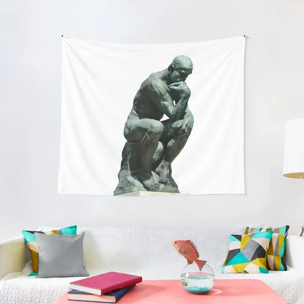 Auguste Rodin - The Thinker, Thinking Man Statue Tapestry Aesthetic Room Decoration Home And Comfort Decor Tapestry