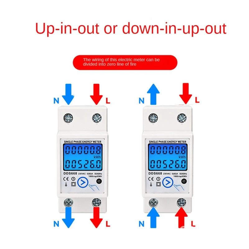 Din Rail cyfrowy licznik energii LCD zresetować Zero jednofazowy AC 110V 220V elektryczny licznik mocy Kwh miernik zużycie energii elektrycznej