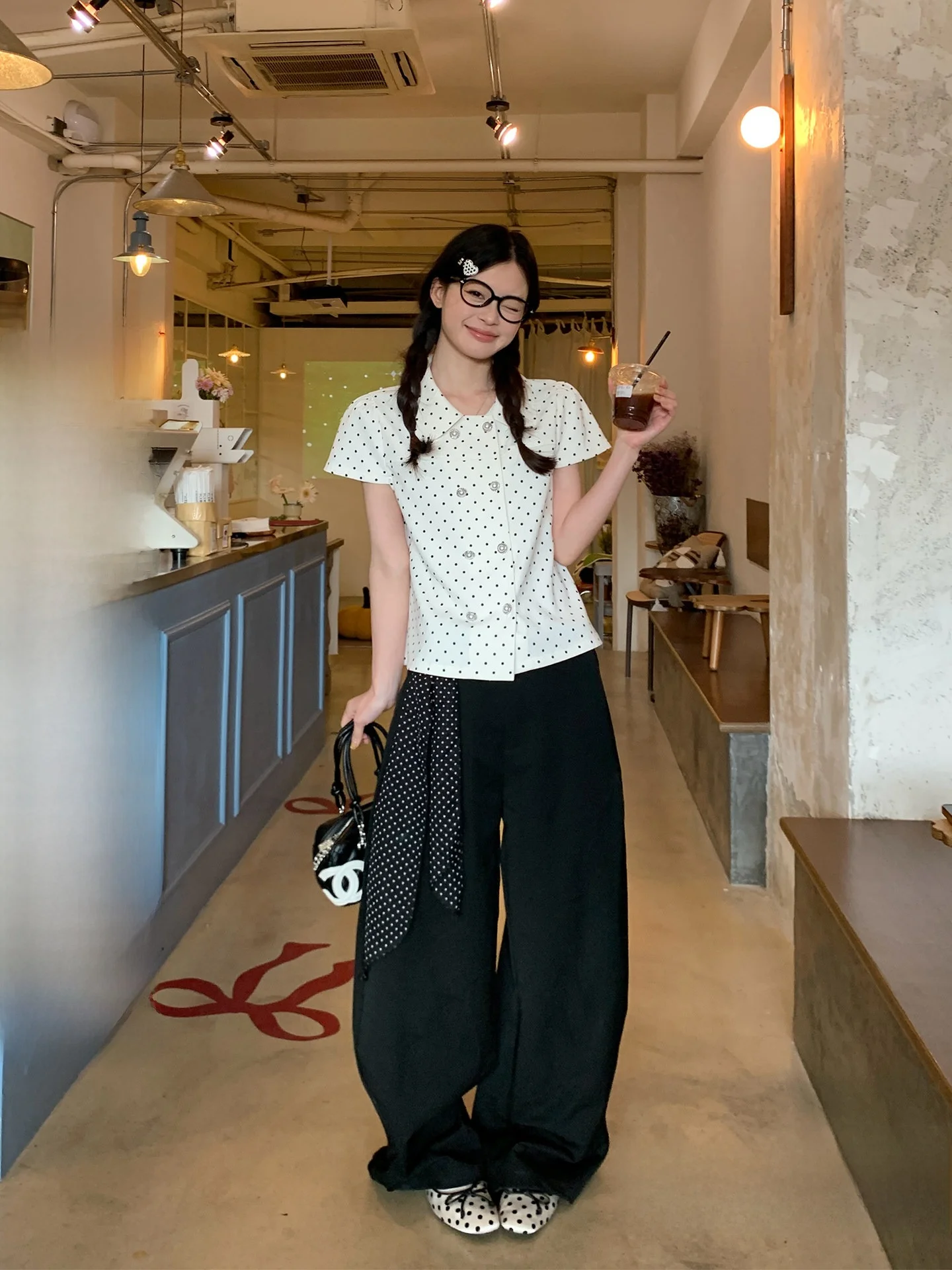 

Bla Wide Leg Straight Cut Loose Casual Suit Pants Women's Early Spring New Sle Slimming High Waist Trousers