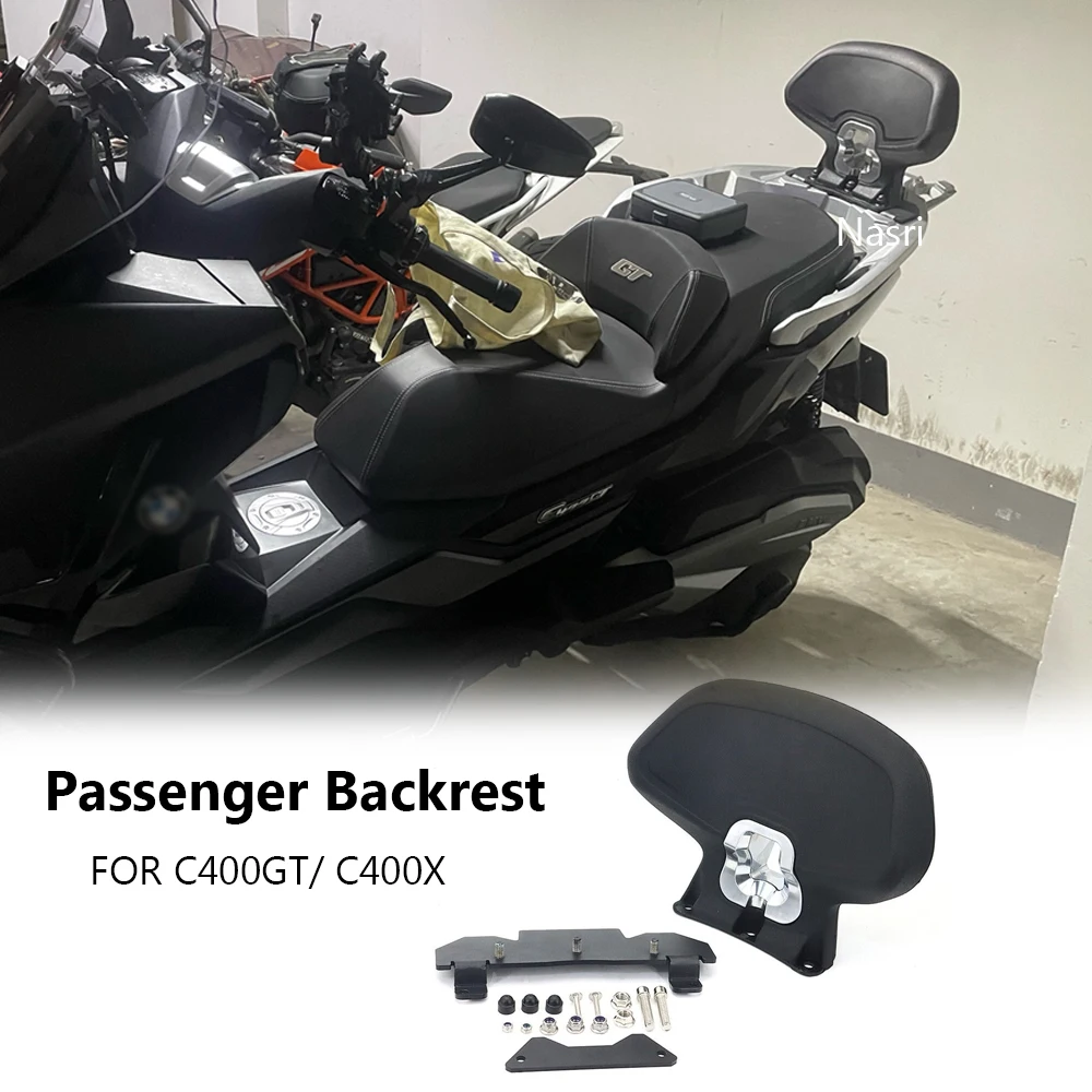 NEW Motorcycle Accessories Black Rear Passenger Seat Backrest Cushion Back Rest Pad FOR BMW C400GT C400X C 400 X / C 400 GT