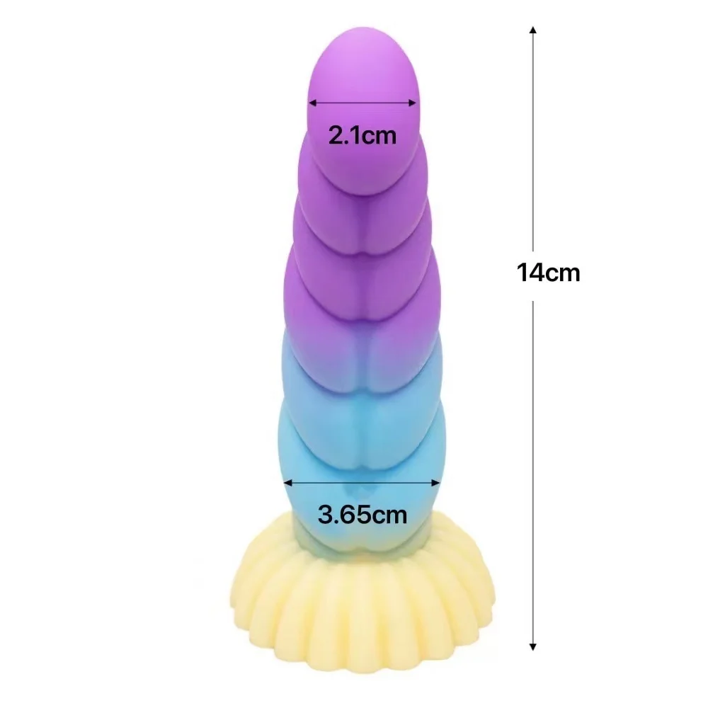 14cm Threaded Dildo with Suction Cup Glow In Dark Colorful Penis for Beginners Female Men Masturbator Beginner Anal Plug Toy