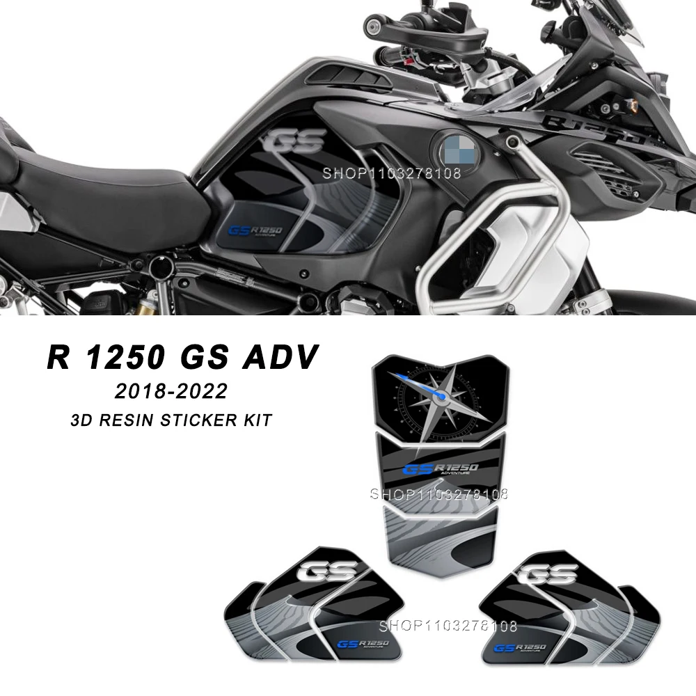 

New R 1250 GS 3D Gel Epoxy Sticker Kit Motorcycle Tank Pad Protection Stickers Decorative Decal For R1250 GS Adventure 2018-2022