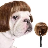 Interesting Pet Wig Universal Cat Dog Bangs Bob Wig Head Cover for Cosplay Halloween Christmas Role-playing Fashion Fun Pet Hair