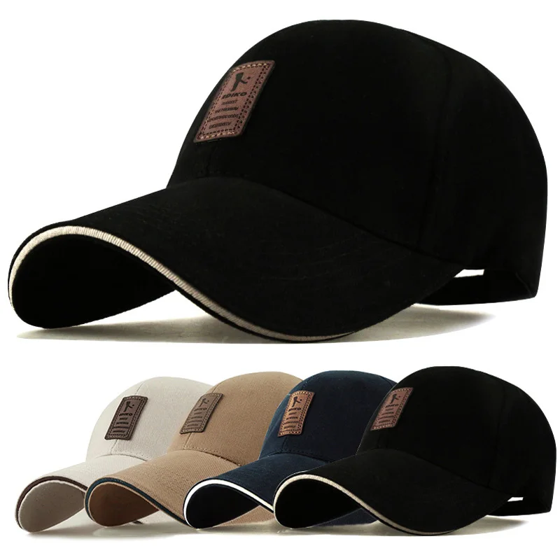 Boné de beisebol masculino e feminino, chapéu snapback ajustável para esportes ao ar livre, chapéu de algodão monocromático, casquette hip-hop verão