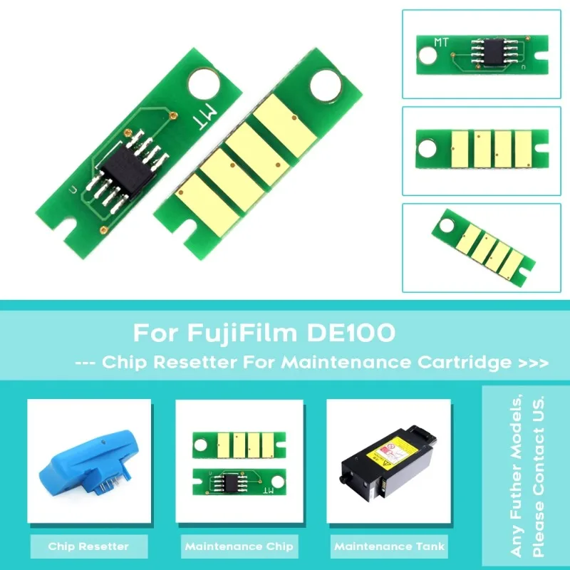 DE100 Maintenance Tank Chip Compatible for Fuji DE100 Printer, Replacement Waste Ink Collector Chip