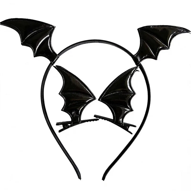 Halloween Bat Wings Headband Hair Clip Set 4 Colors Devil Wing Hair Hoop Kids Cosplay Party Costume Accessory view 4