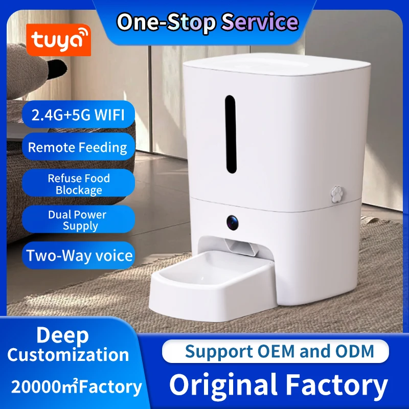 Top-Quality 6L Tuya APP Control WIFI Timed Automatic Cat Food Smart Pet Feeder With HD Camera